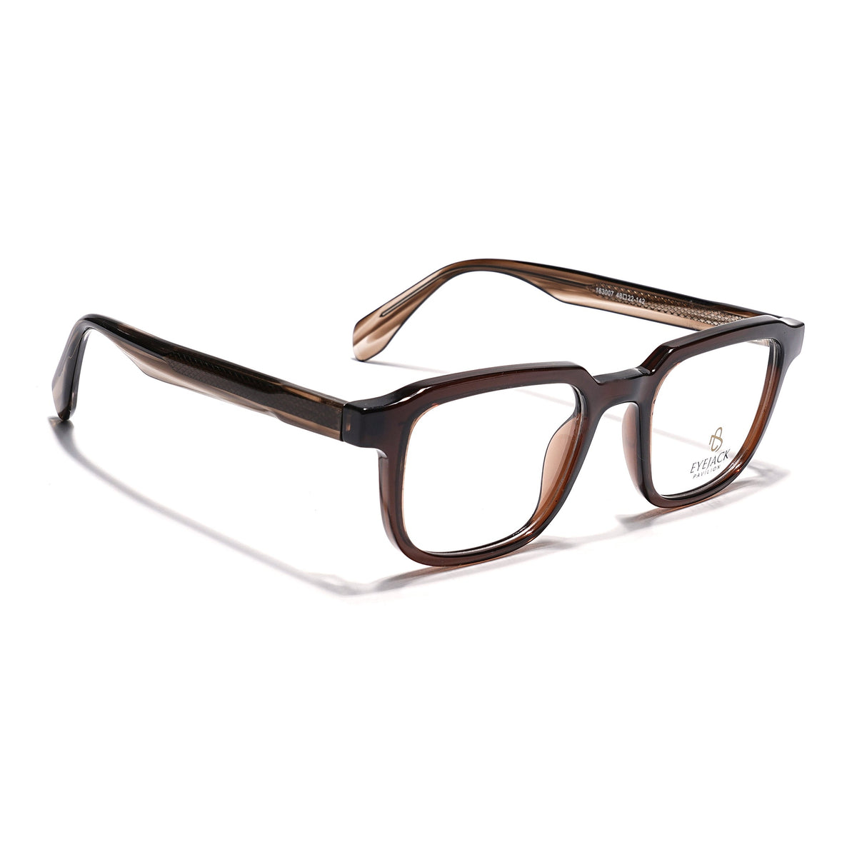 Eyejack Brown Square Eyeglasses for Men & Women (163007FCL2287)
