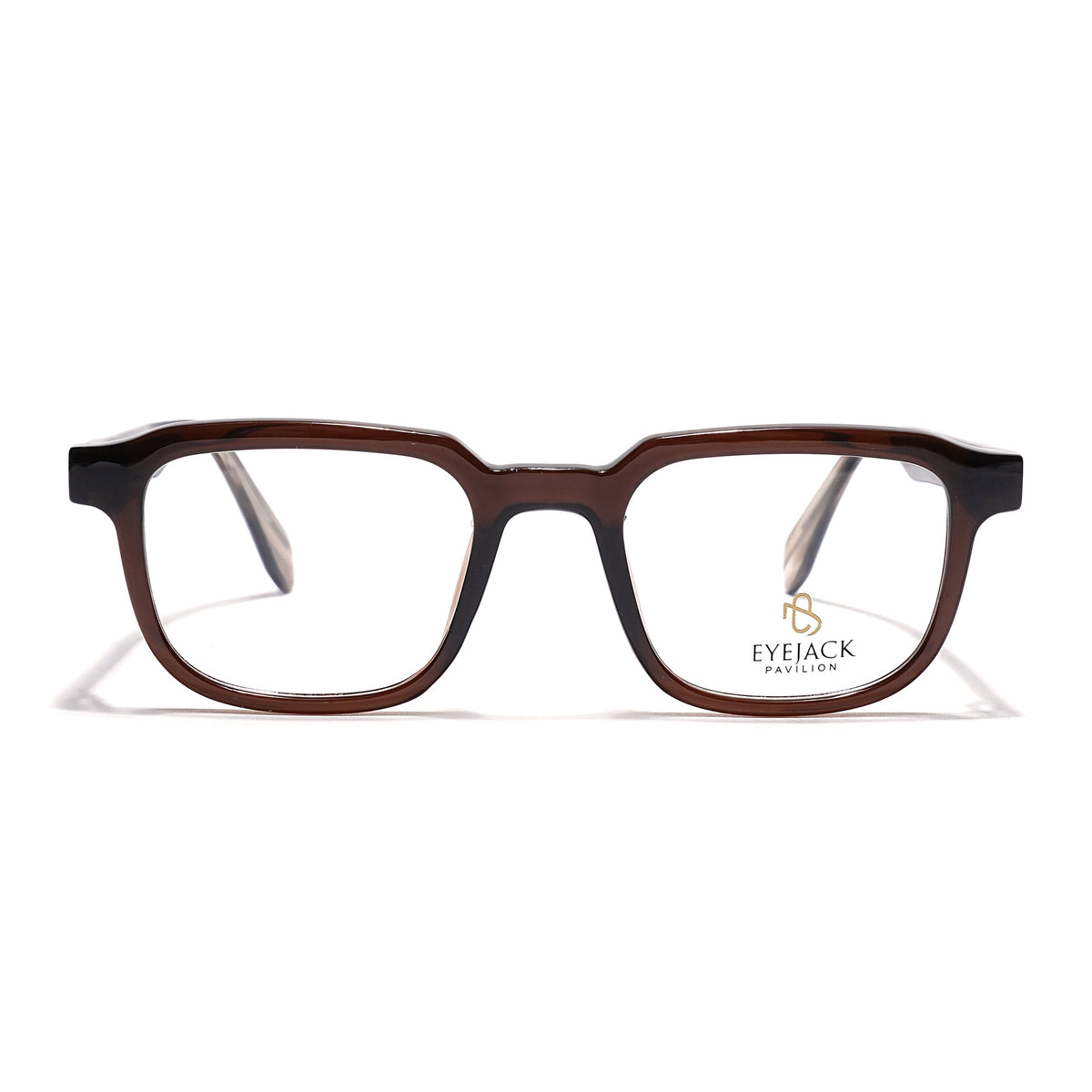 Eyejack Brown Square Eyeglasses for Men & Women (163007FCL2287)
