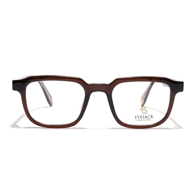 Eyejack Brown Square Eyeglasses for Men & Women (163007FCL2287)