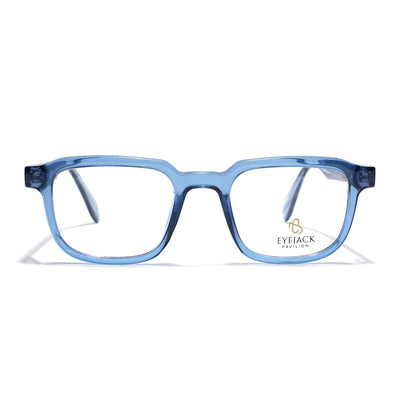 Eyejack Blue Square Eyeglasses for Men & Women (163007FCL2289)