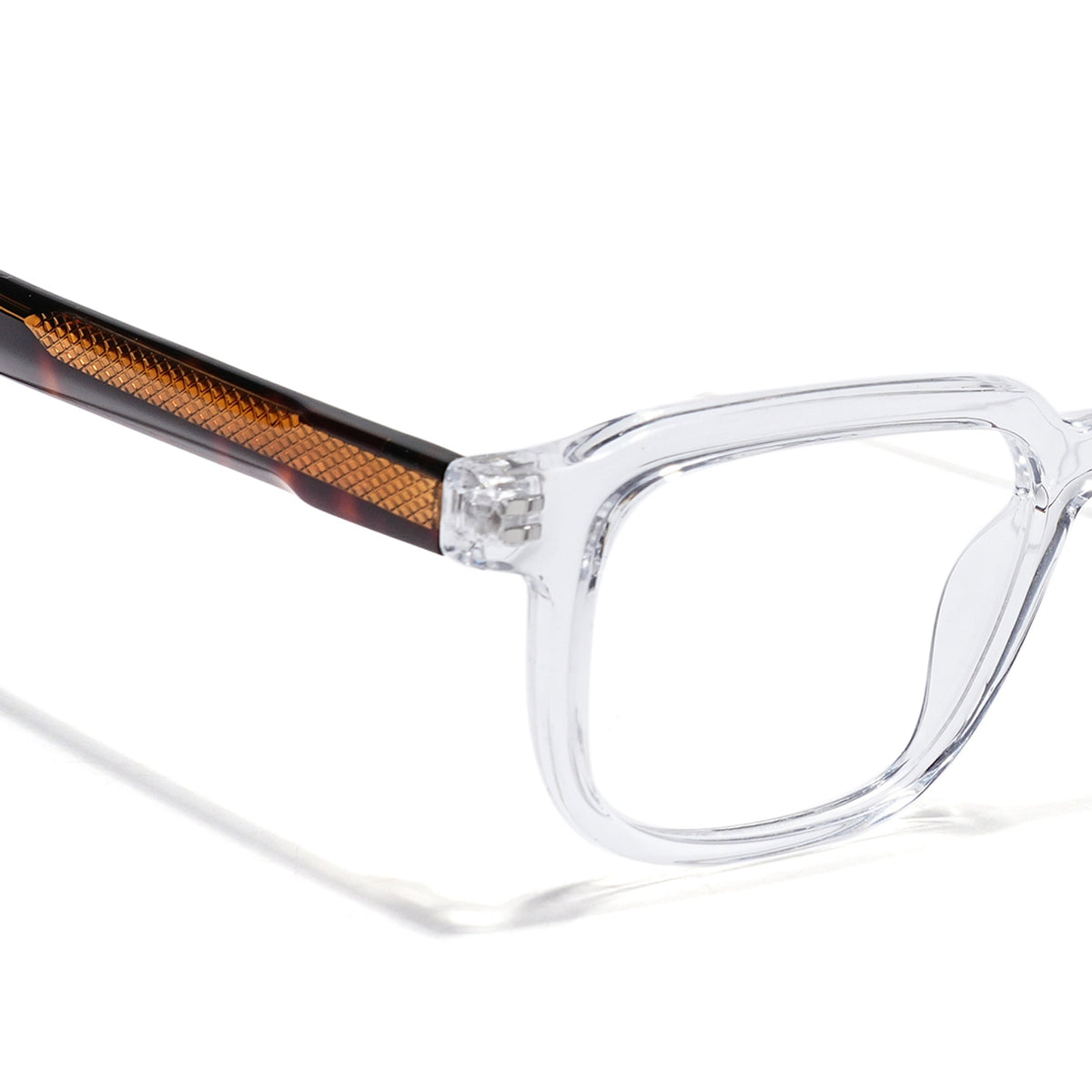 Eyejack Transparent Square Eyeglasses for Men & Women (163007FCL2291)