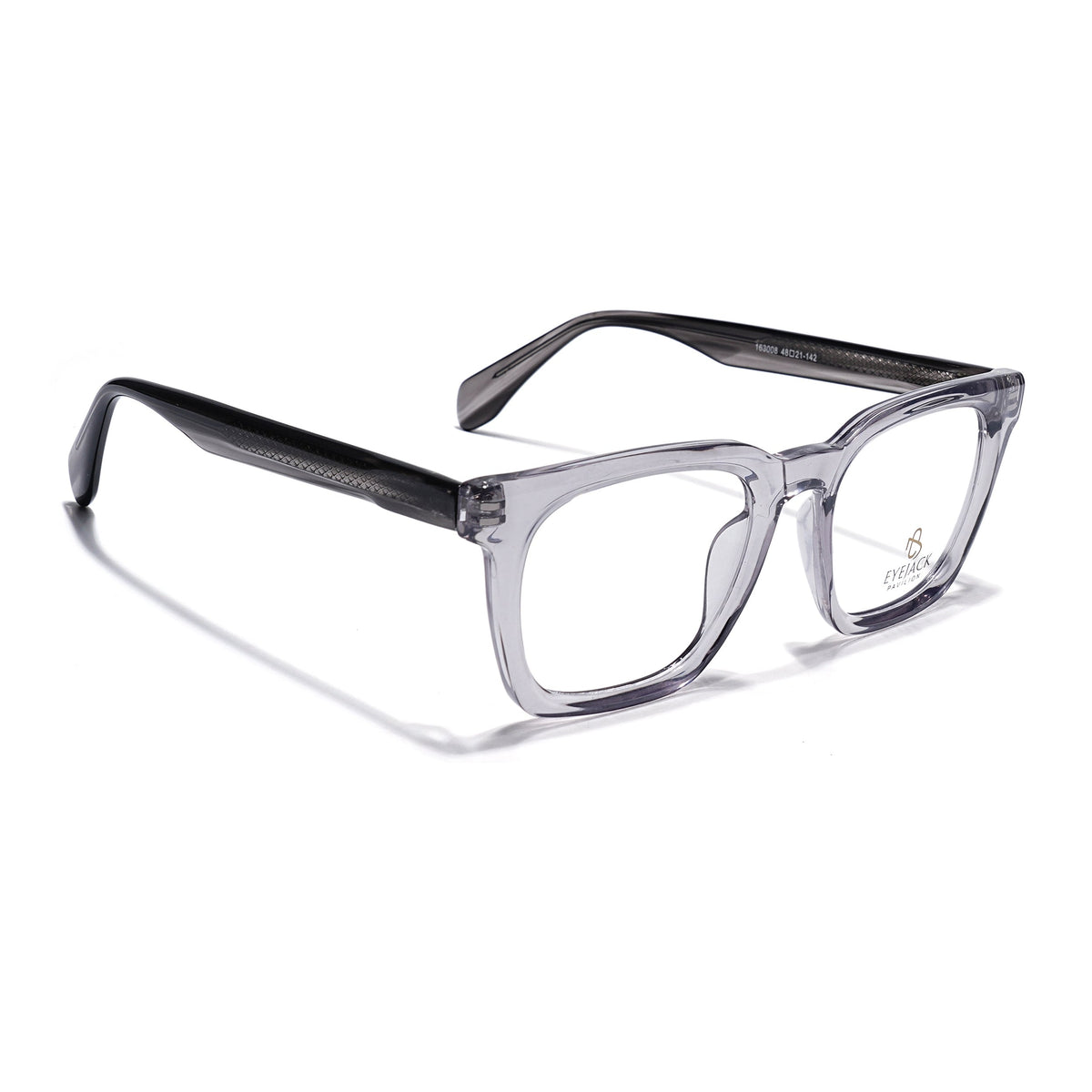 Eyejack Grey Wayfarer Eyeglasses for Men & Women (163008FCL2294)