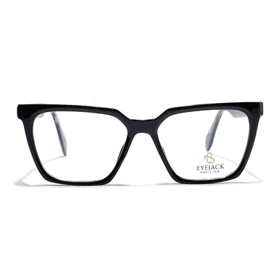 Eyejack Shine Black Wayfarer Eyeglasses for Men & Women (163009FCL2300)