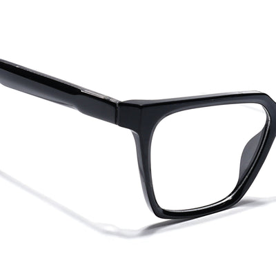 Eyejack Shine Black Wayfarer Eyeglasses for Men & Women (163009FCL2300)