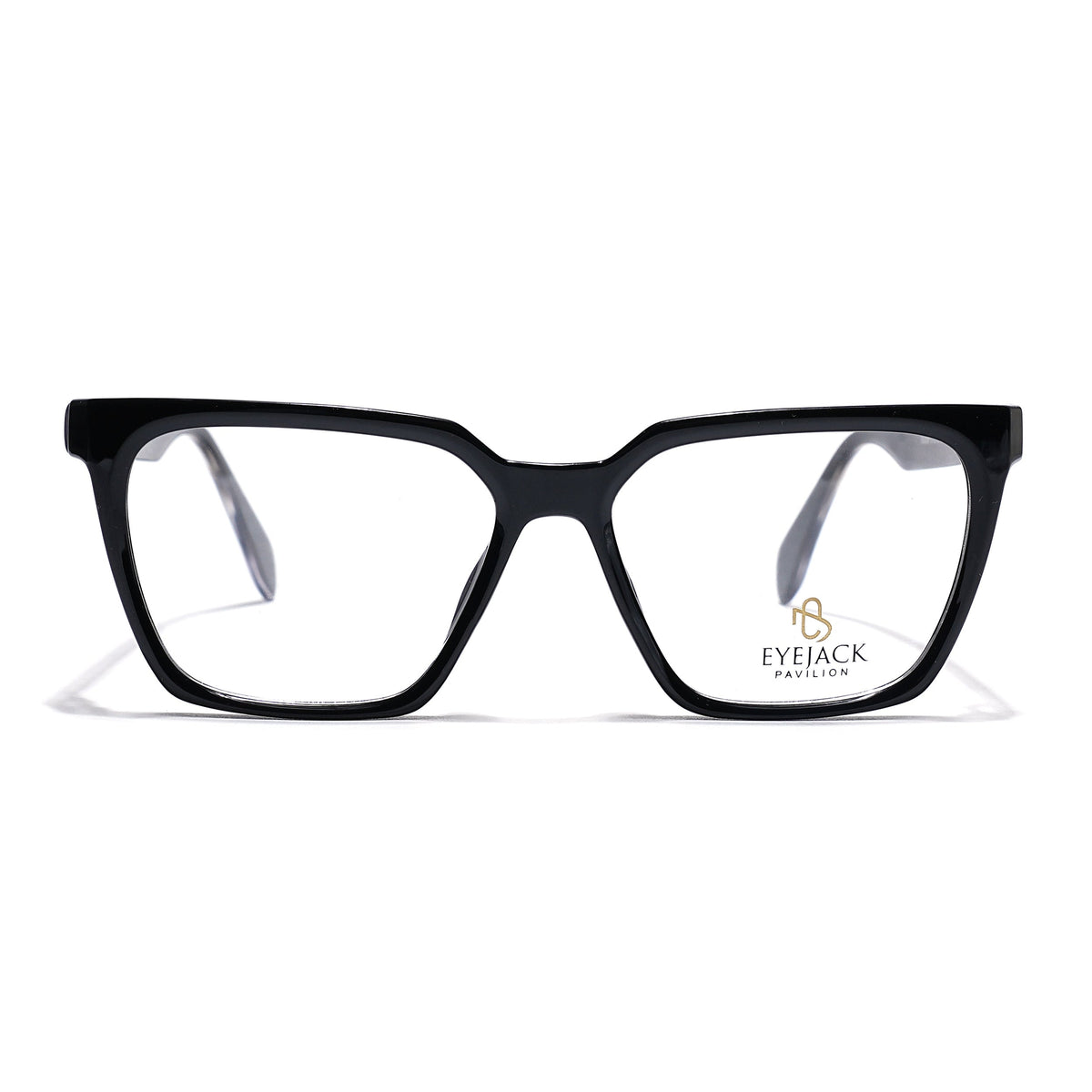 Eyejack Shine Black Wayfarer Eyeglasses for Men & Women (163009FCL2301)