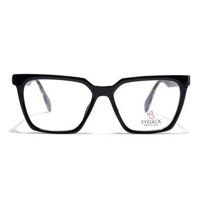 Eyejack Shine Black Wayfarer Eyeglasses for Men & Women (163009FCL2301)