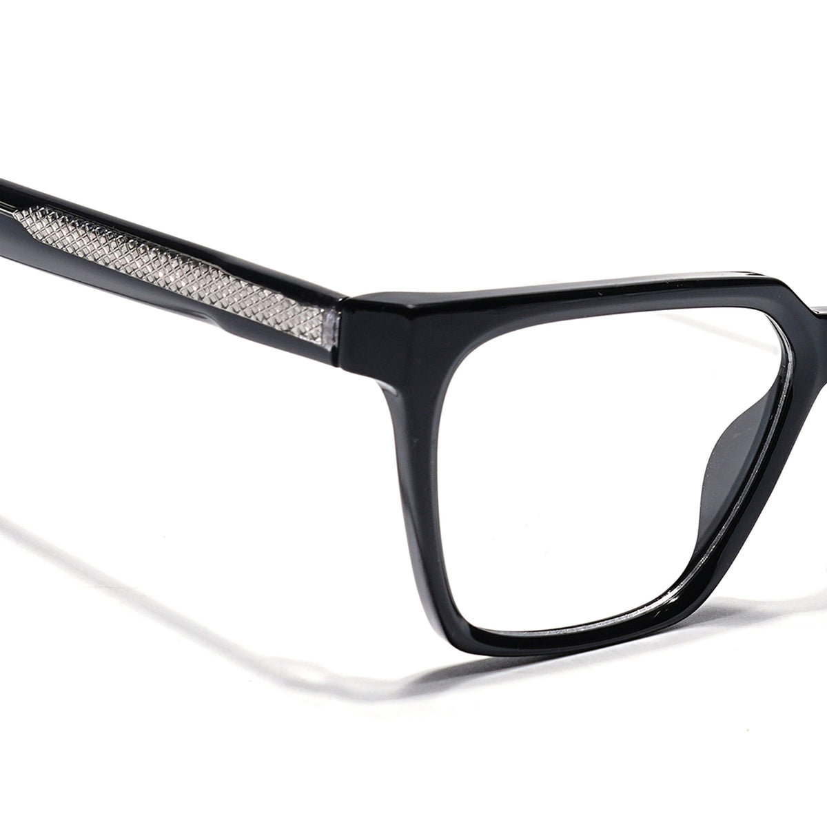 Eyejack Shine Black Wayfarer Eyeglasses for Men & Women (163009FCL2301)