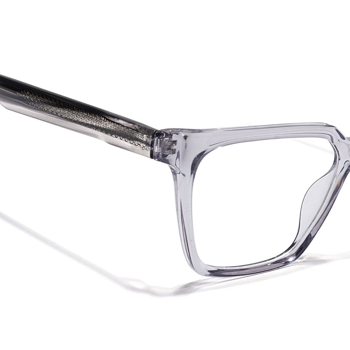 Eyejack Grey Wayfarer Eyeglasses for Men & Women (163009FCL2302)