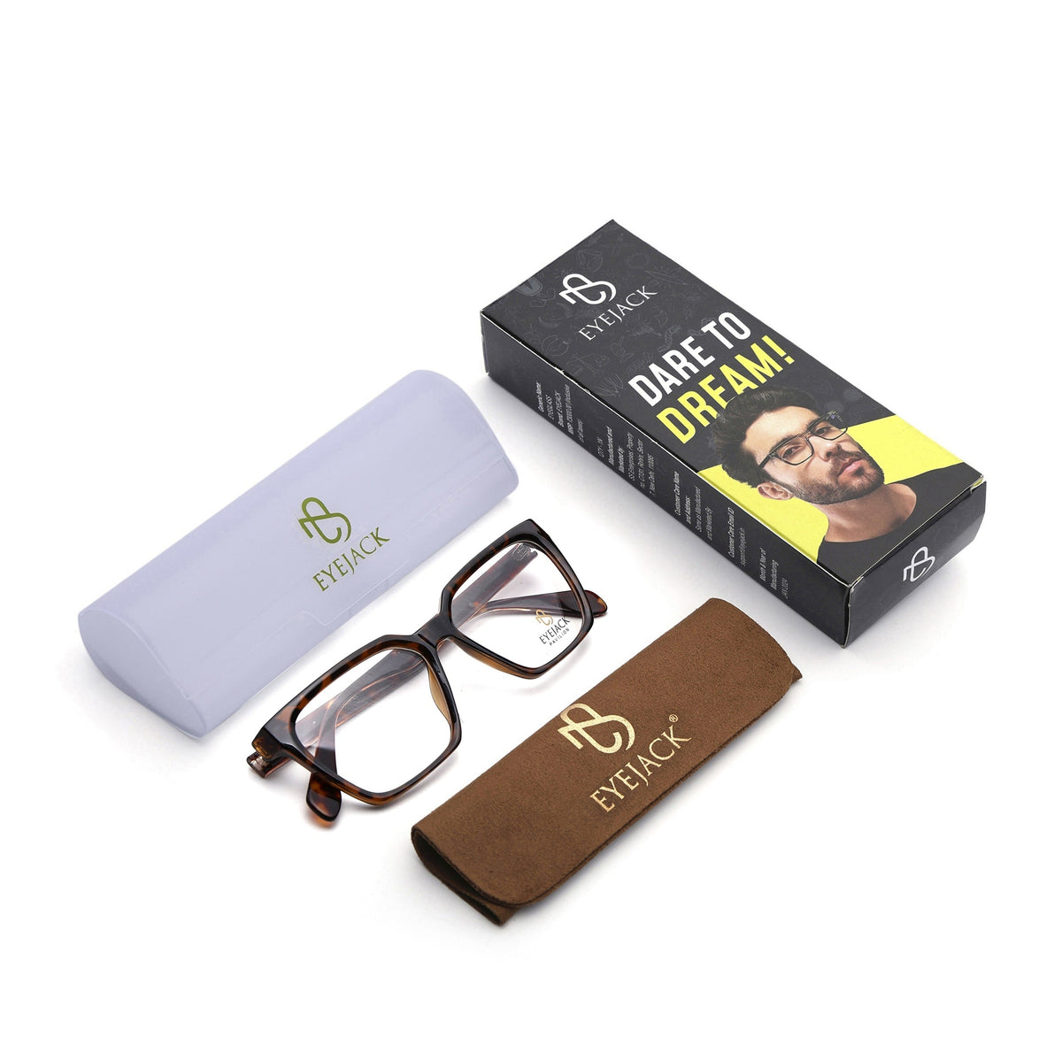 Eyejack Demi Brown Wayfarer Eyeglasses for Men & Women (163009FCL2304)