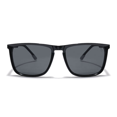 Eyejack Coal Square Polarized Sunglasses for Men & Women (Black Lens | Black Frame - 17001PCL744)