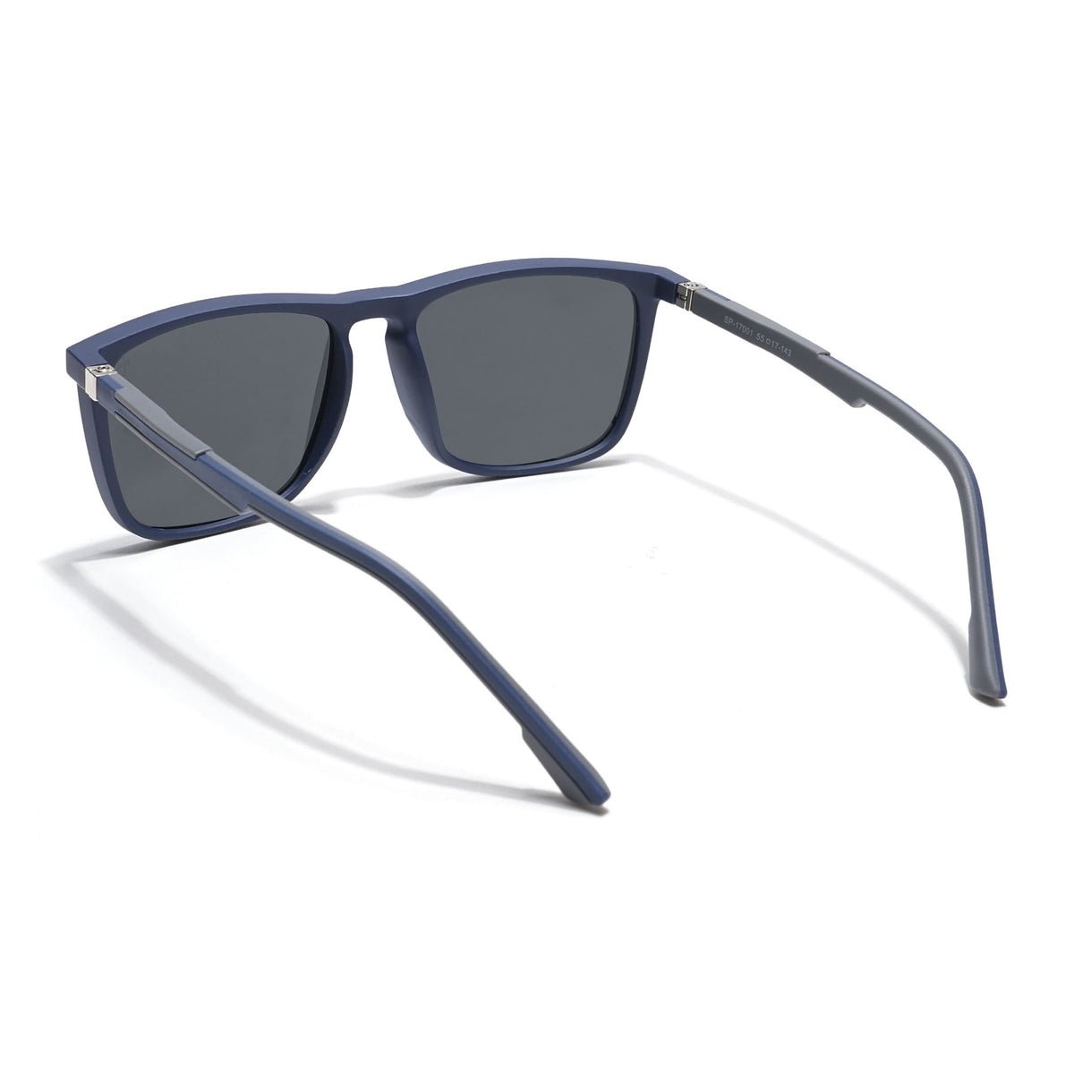 Eyejack Coal Square Polarized Sunglasses for Men & Women (Black Lens | Navy Blue Frame - 17001PCL746)