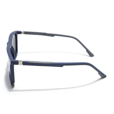 Eyejack Coal Square Polarized Sunglasses for Men & Women (Black Lens | Navy Blue Frame - 17001PCL746)