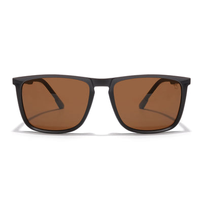 Eyejack Coal Square Polarized Sunglasses for Men & Women (Brown Lens | Brown Frame - 17001PCL747)