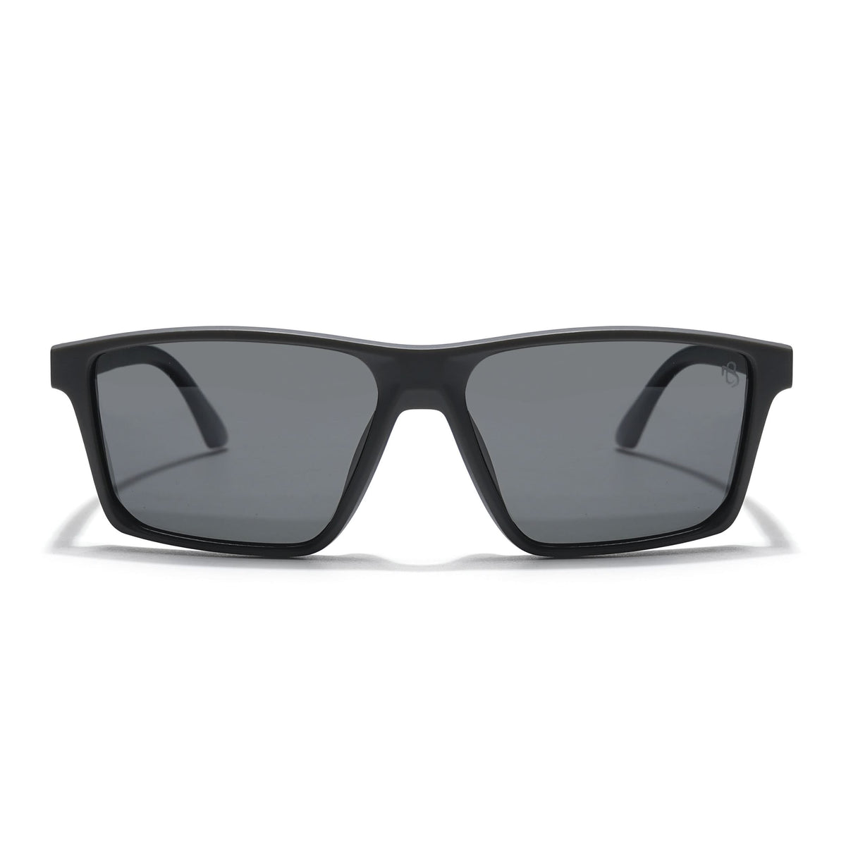 Eyejack Rectangle Polarized Sunglasses for Men & Women (Black Lens | Black Frame - 17003PCL748)