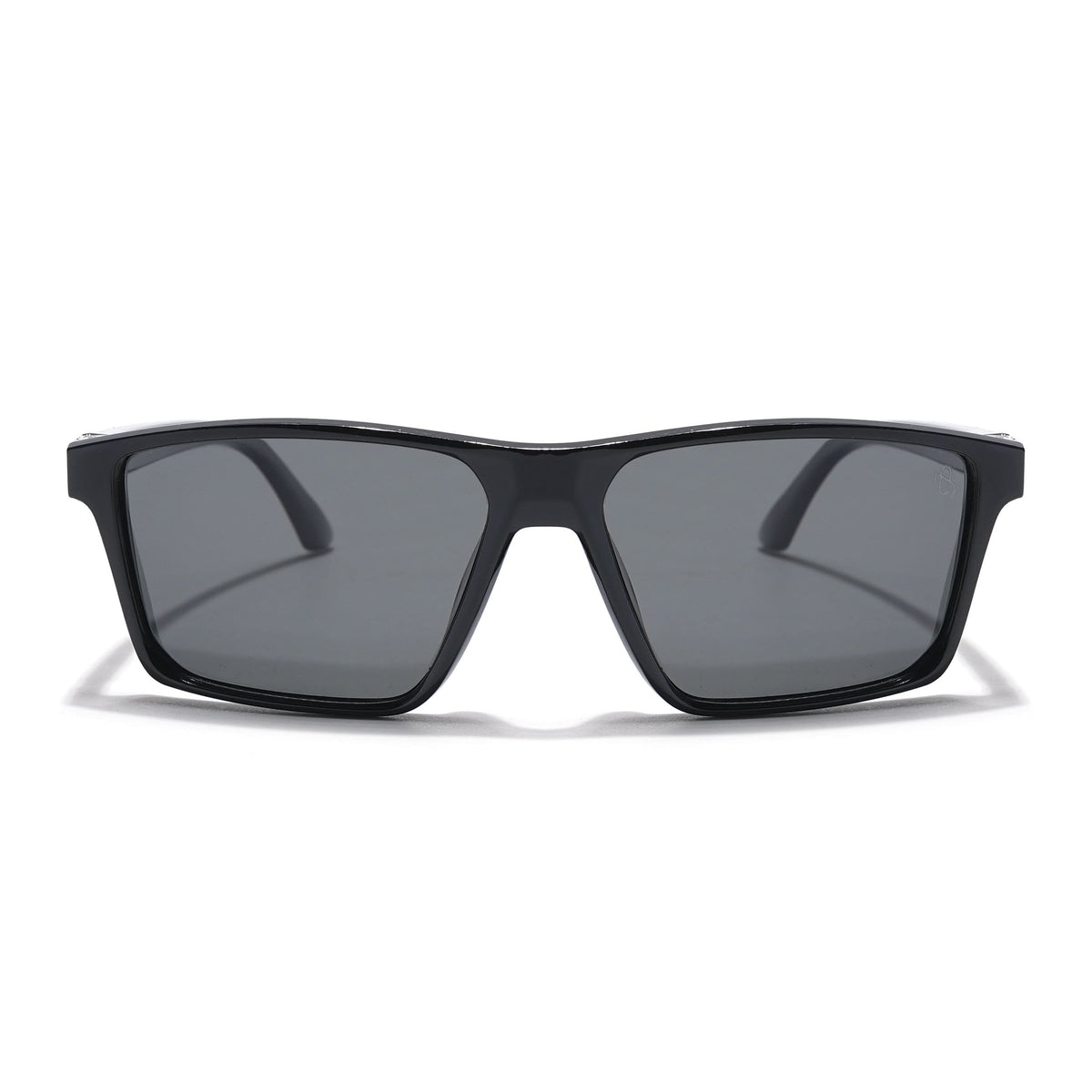 Eyejack Rectangle Polarized Sunglasses for Men & Women (Black Lens | Grey Frame - 17003PCL749)