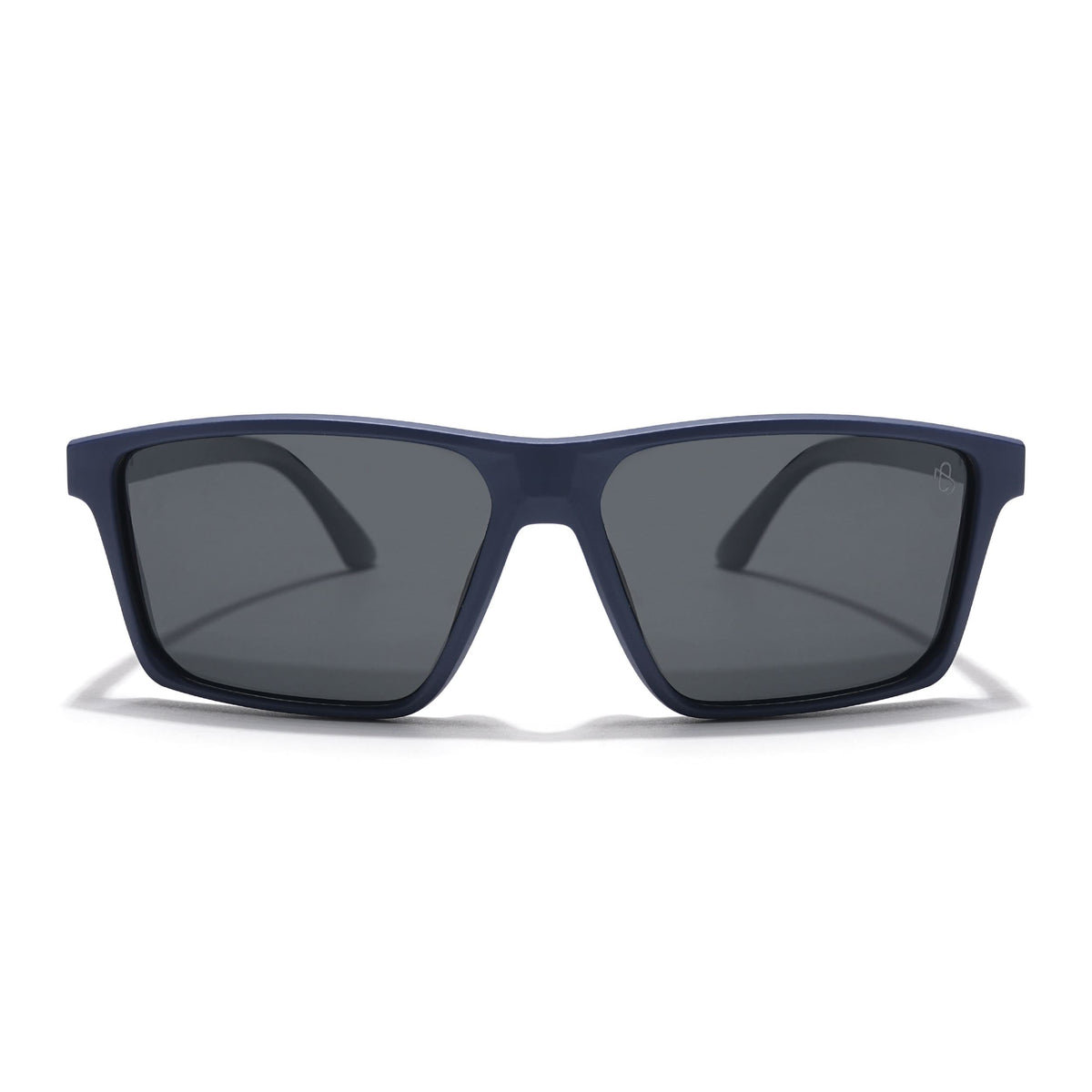 Eyejack Rectangle Polarized Sunglasses for Men & Women (Black Lens | Navy Blue Frame - 17003PCL750)