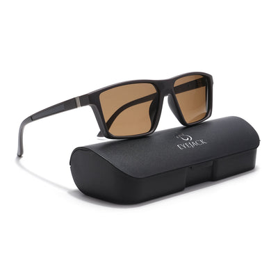 Eyejack Rectangle Polarized Sunglasses for Men & Women (Brown Lens | Brown Frame - 17003PCL751)