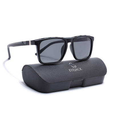 Eyejack Black Wayfarer Polarized Sunglasses for Men & Women (17013PCL2135)