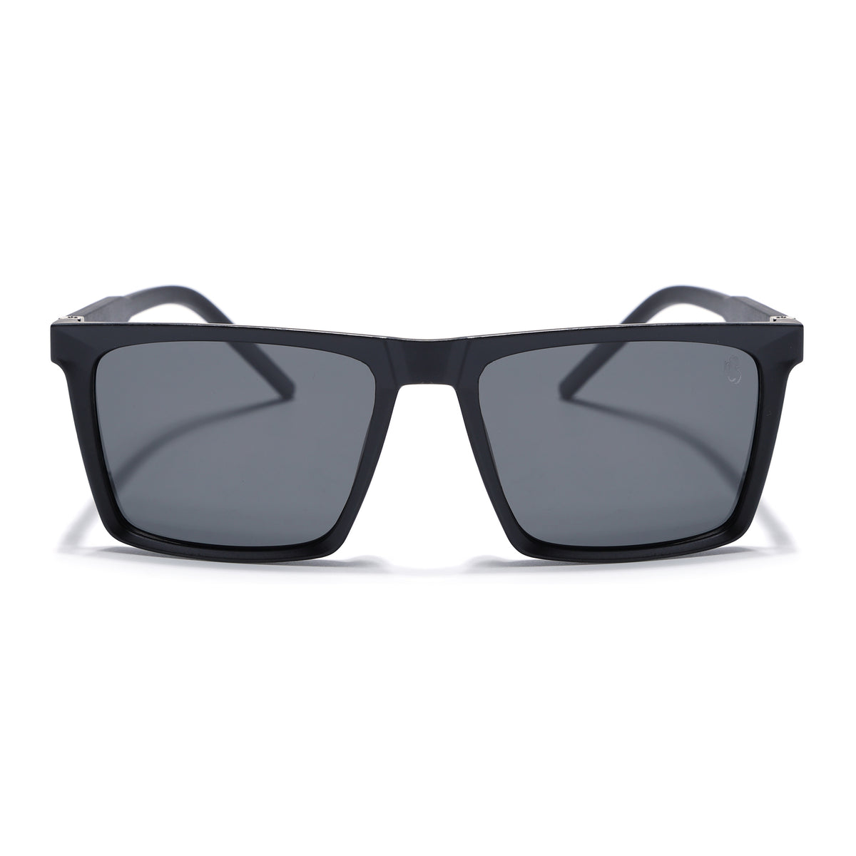 Eyejack Square Polarized Sunglasses for Men & Women (Black Lens | Black Frame - 17014PCL766)