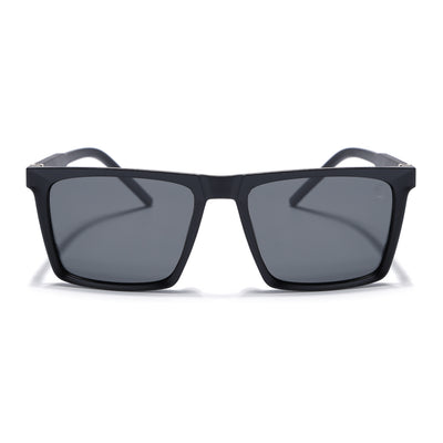 Eyejack Square Polarized Sunglasses for Men & Women (Black Lens | Black Frame - 17014PCL766)