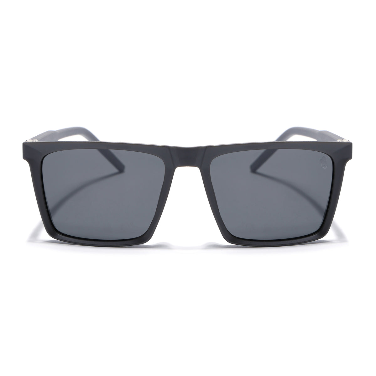 Eyejack Square Polarized Sunglasses for Men & Women (Black Lens | Grey Frame - 17014PCL767)