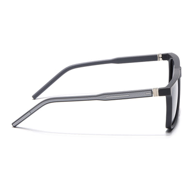 Eyejack Square Polarized Sunglasses for Men & Women (Black Lens | Grey Frame - 17014PCL767)