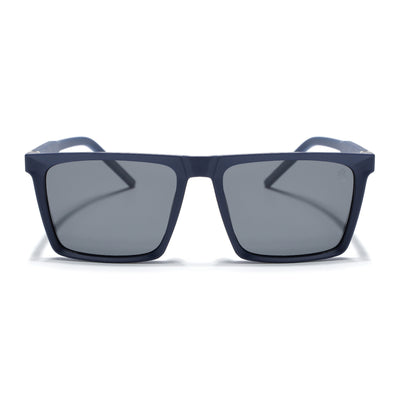 Eyejack Square Polarized Sunglasses for Men & Women (Black Lens | Navy Blue Frame - 17014PCL768)