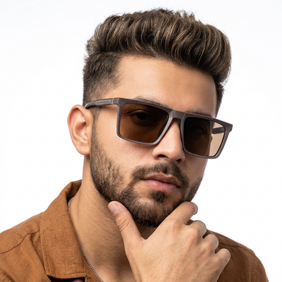 Eyejack Square Polarized Sunglasses for Men & Women (Brown Lens | Brown Frame - 17014PCL769)