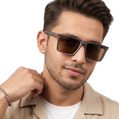 Eyejack Square Polarized Sunglasses for Men & Women (Brown Lens | Brown Frame - 17014PCL769)