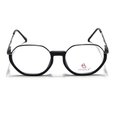 Eyejack Skyline Grey & Black Round Eyeglasses for Men & Women (170201FCL1977-C1)