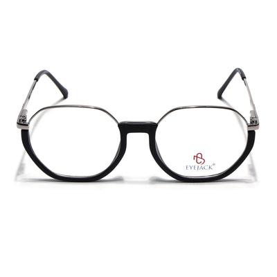 Eyejack Skyline Silver & Black Round Eyeglasses for Men & Women (170201FCL1978-C2)