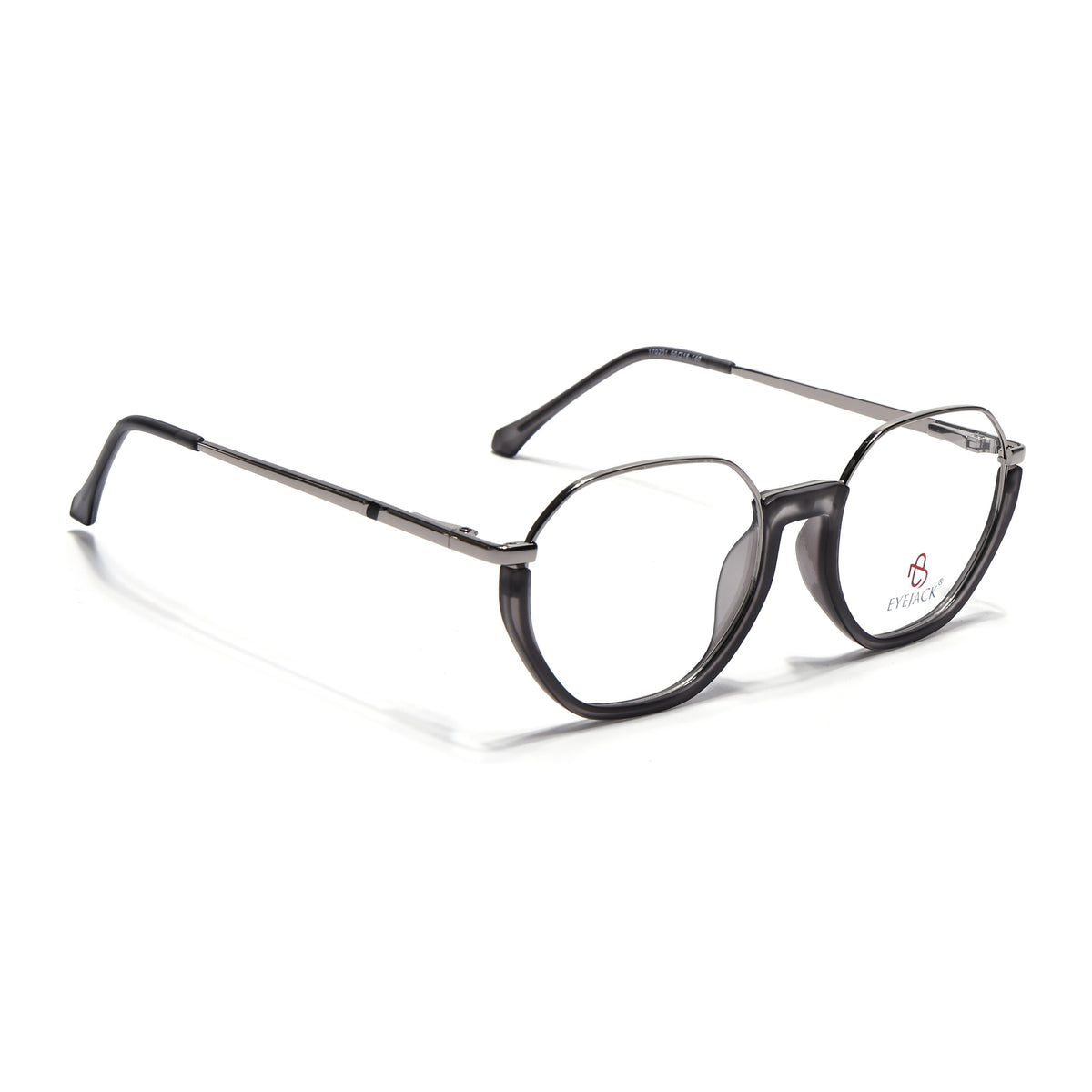 Eyejack Skyline Silver & Grey Round Eyeglasses for Men & Women (170201FCL1980-C4)