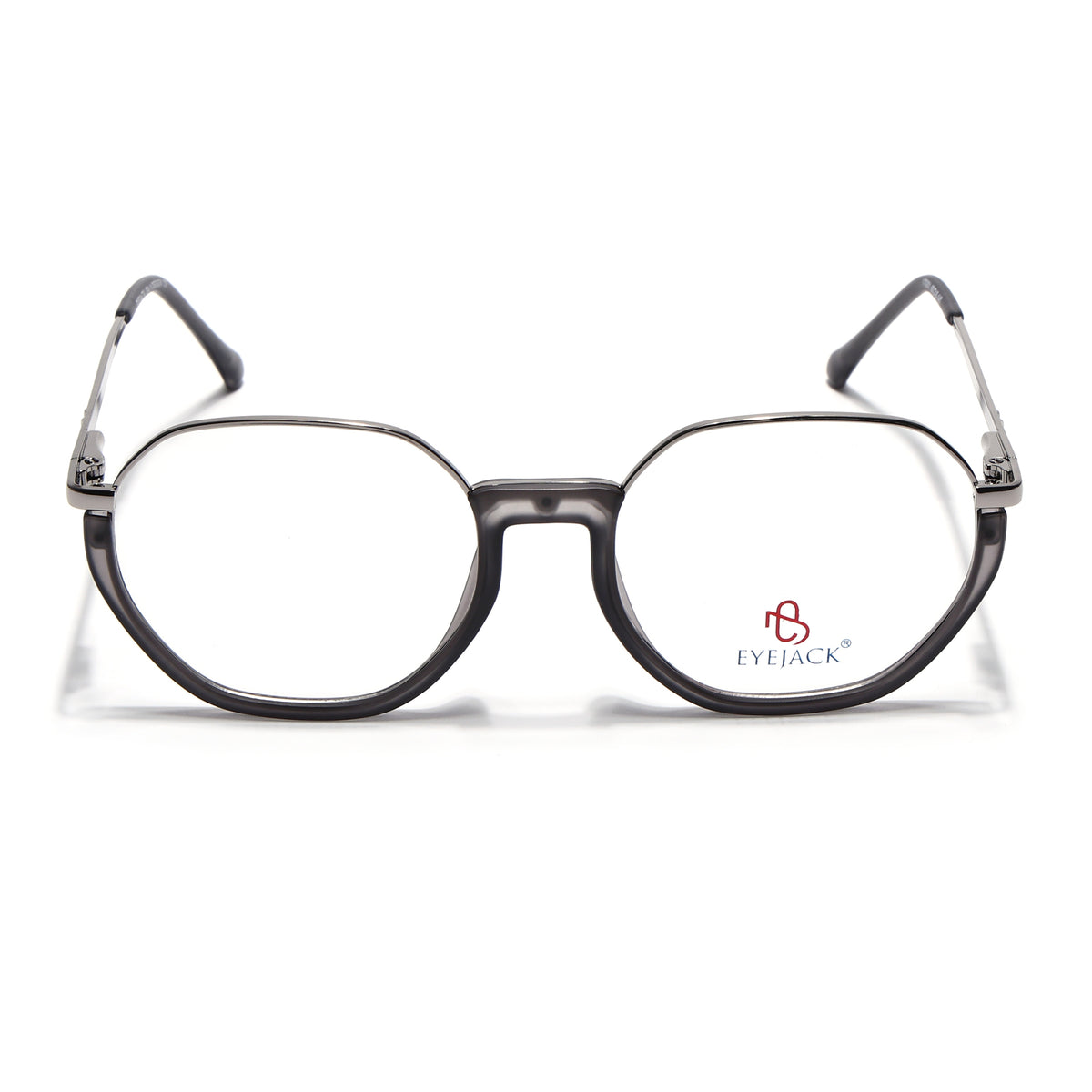 Eyejack Skyline Silver & Grey Round Eyeglasses for Men & Women (170201FCL1980-C4)