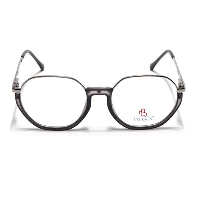 Eyejack Skyline Silver & Grey Round Eyeglasses for Men & Women (170201FCL1980-C4)