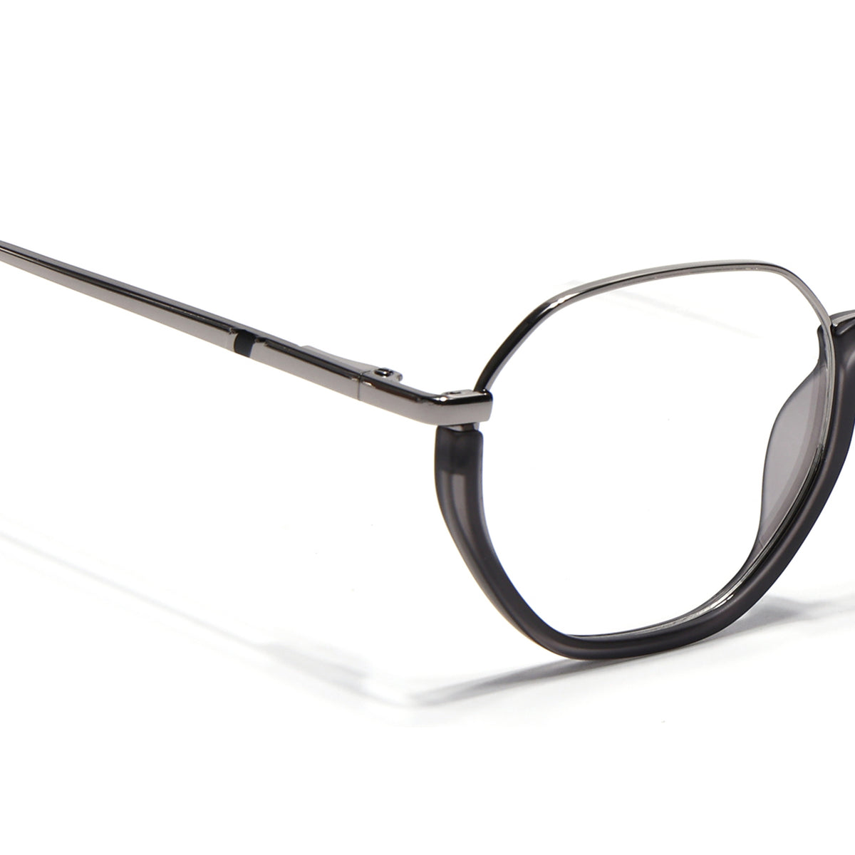 Eyejack Skyline Silver & Grey Round Eyeglasses for Men & Women (170201FCL1980-C4)