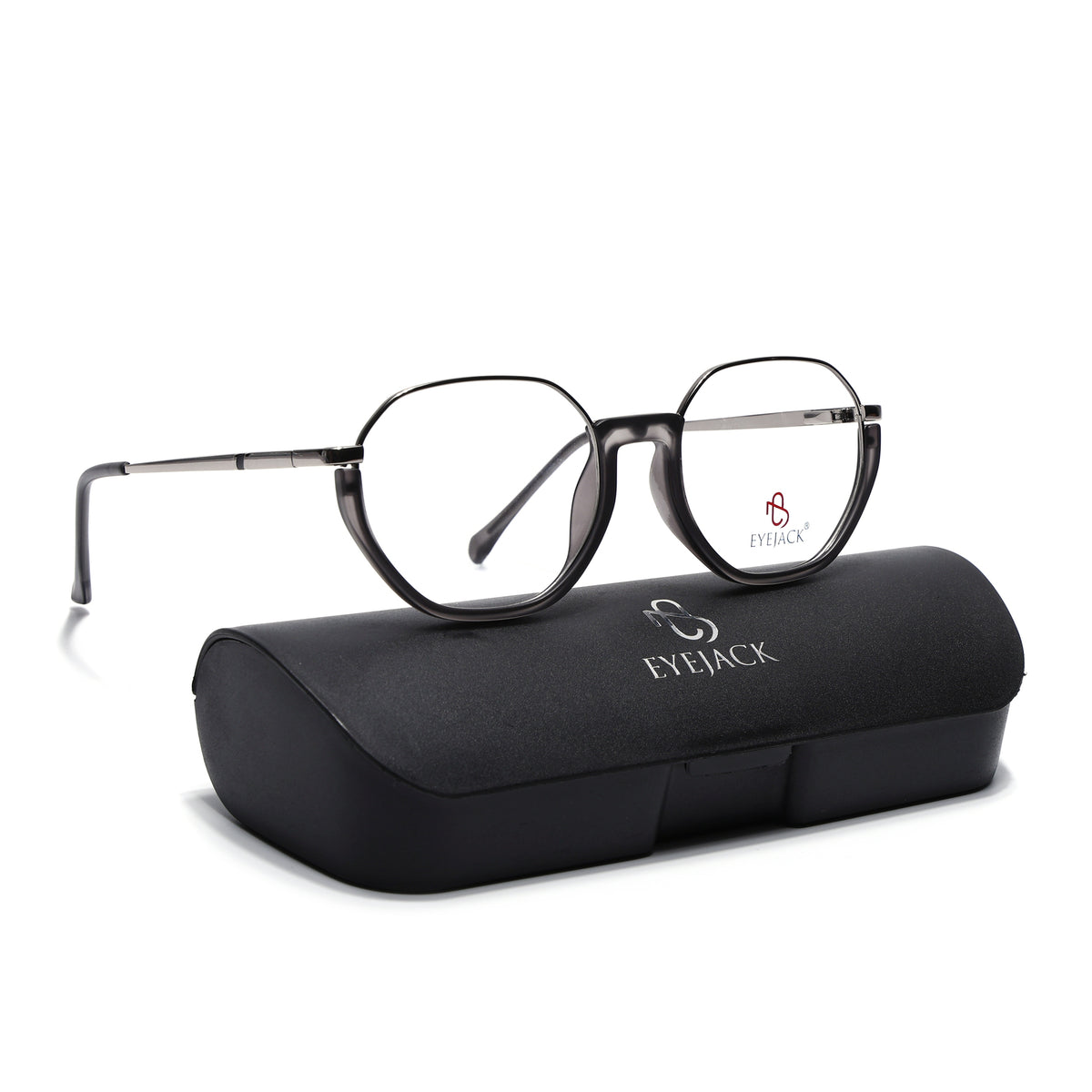 Eyejack Skyline Silver & Grey Round Eyeglasses for Men & Women (170201FCL1980-C4)