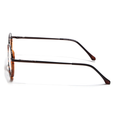 Eyejack Skyline Demi Brown Round Eyeglasses for Men & Women (170201FCL1981-C5)