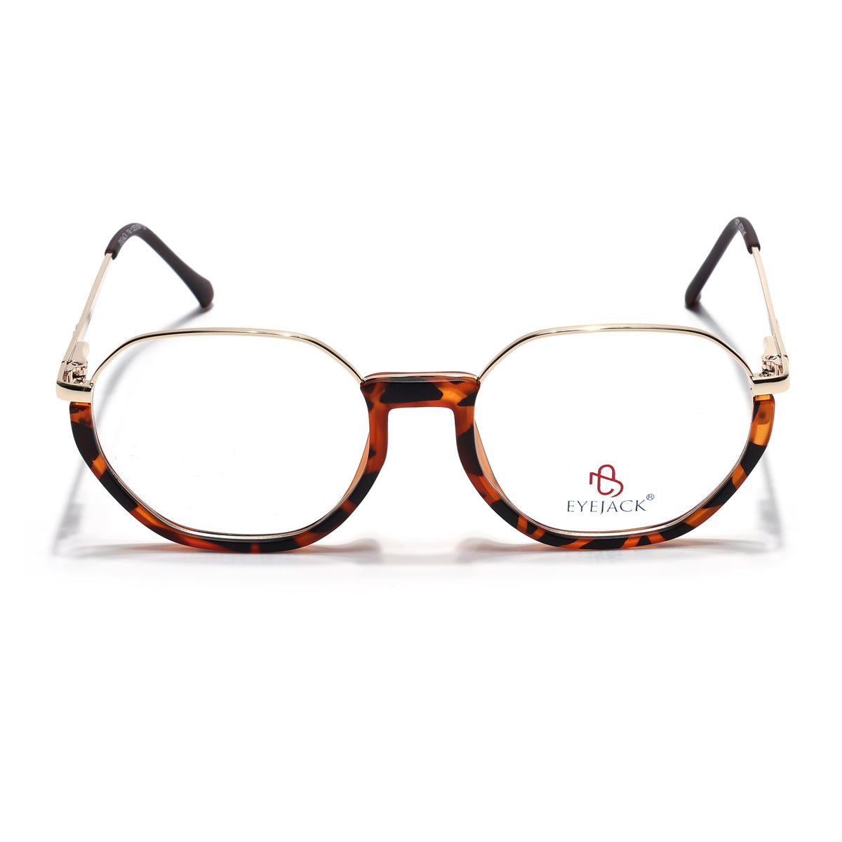 Eyejack Skyline Golden & Demi Brown Round Eyeglasses for Men & Women (170201FCL1982-C6)