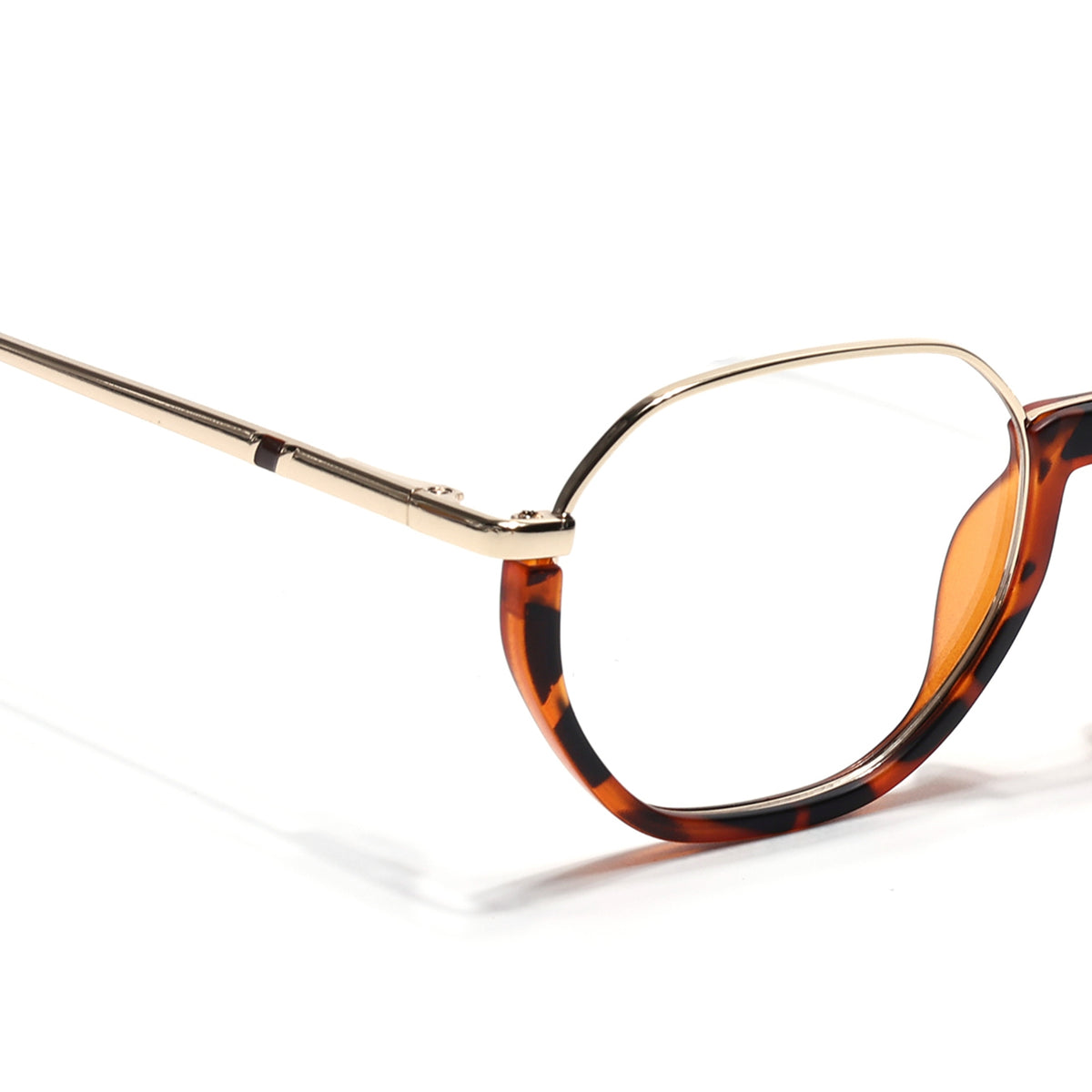 Eyejack Skyline Golden & Demi Brown Round Eyeglasses for Men & Women (170201FCL1982-C6)