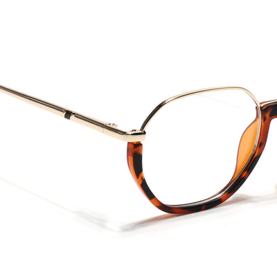 Eyejack Skyline Golden & Demi Brown Round Eyeglasses for Men & Women (170201FCL1982-C6)