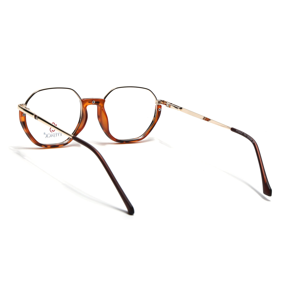 Eyejack Skyline Golden & Demi Brown Round Eyeglasses for Men & Women (170201FCL1982-C6)