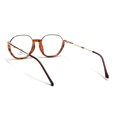 Eyejack Skyline Golden & Demi Brown Round Eyeglasses for Men & Women (170201FCL1982-C6)