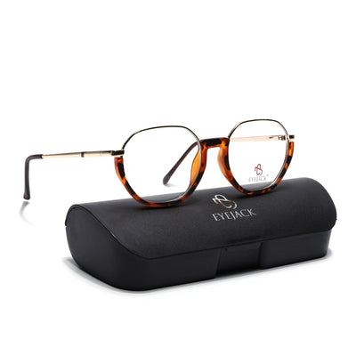Eyejack Skyline Golden & Demi Brown Round Eyeglasses for Men & Women (170201FCL1982-C6)