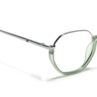 Eyejack Skyline Silver & Green Round Eyeglasses for Men & Women (170201FCL1983-C7)