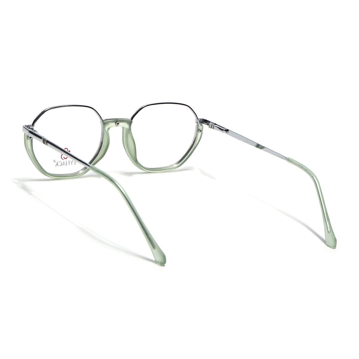 Eyejack Skyline Silver & Green Round Eyeglasses for Men & Women (170201FCL1983-C7)