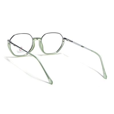 Eyejack Skyline Silver & Green Round Eyeglasses for Men & Women (170201FCL1983-C7)