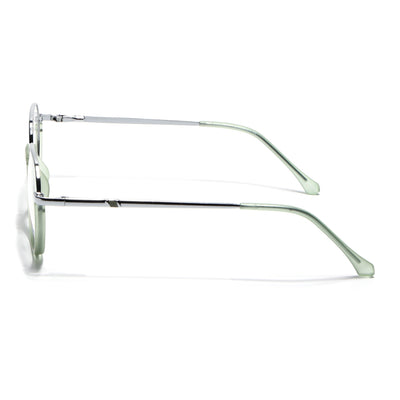 Eyejack Skyline Silver & Green Round Eyeglasses for Men & Women (170201FCL1983-C7)