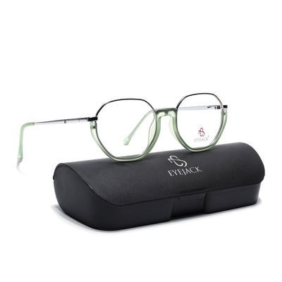 Eyejack Skyline Silver & Green Round Eyeglasses for Men & Women (170201FCL1983-C7)