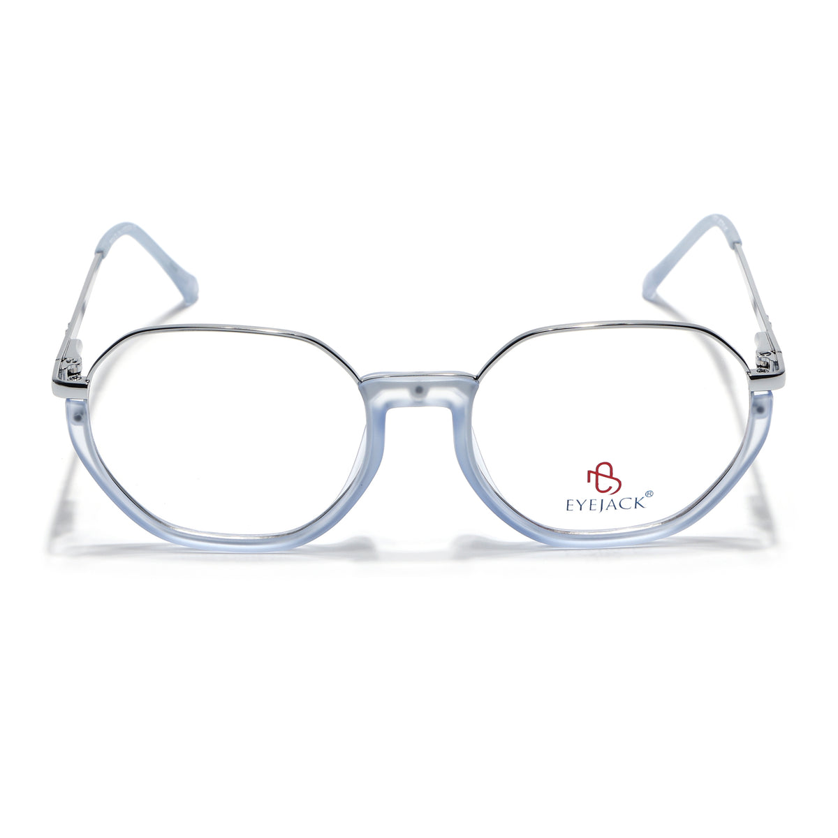 Eyejack Skyline Silver & Blue Round Eyeglasses for Men & Women (170201FCL1984-C8)
