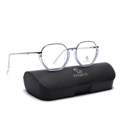 Eyejack Skyline Silver & Blue Round Eyeglasses for Men & Women (170201FCL1984-C8)
